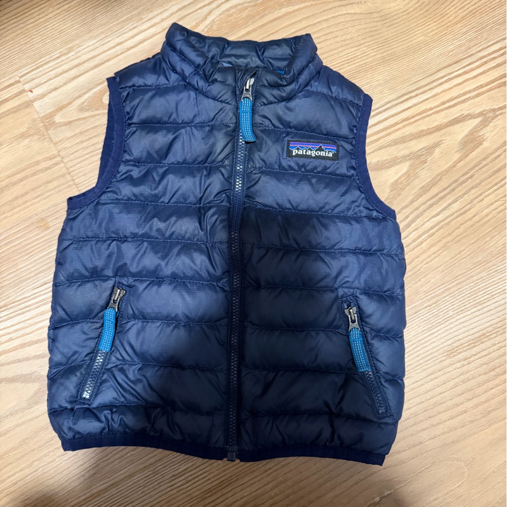 EUC sz 12-18m Patagonia Down Blue Vest